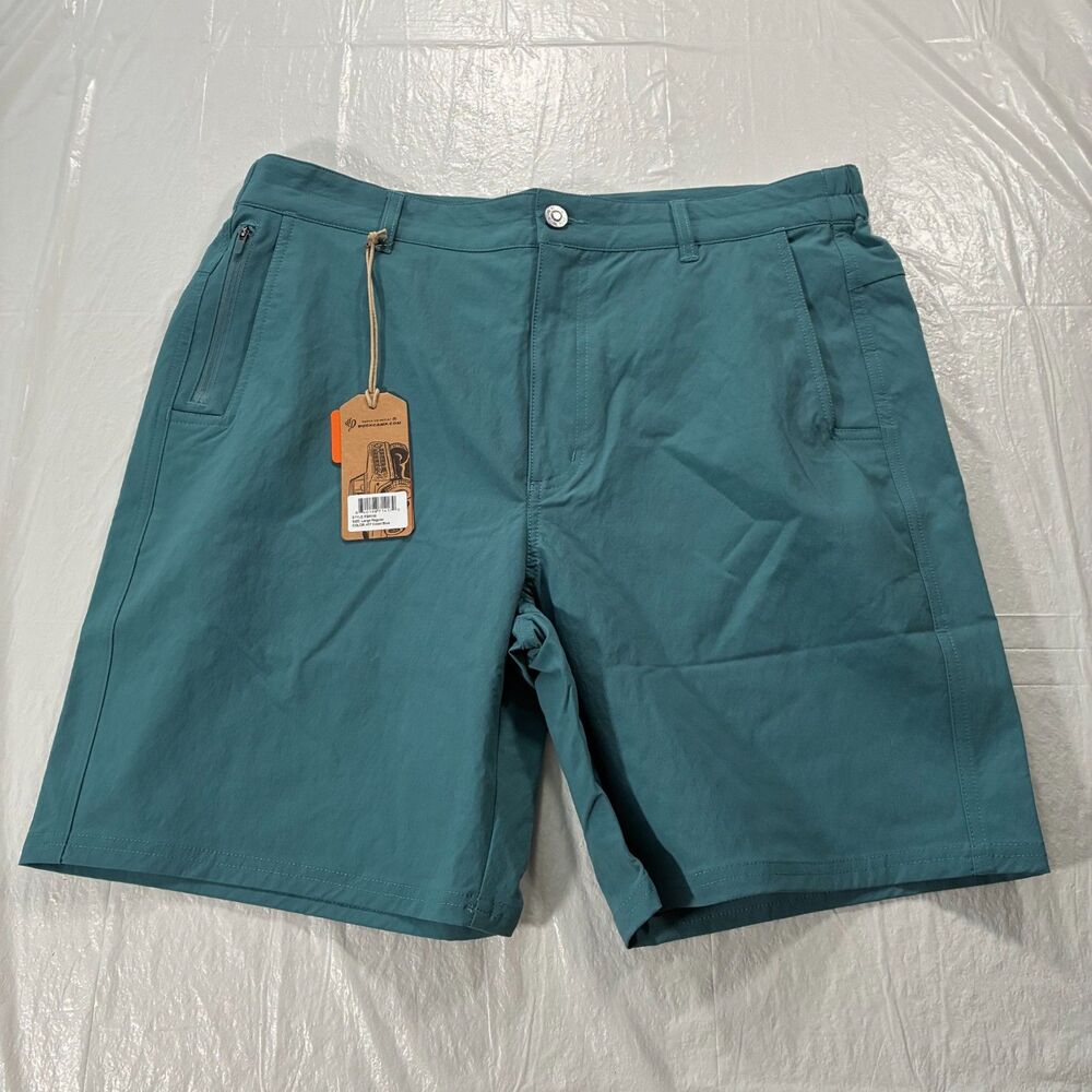 NWT Duck Camp Drifter Shorts 8" Coast Blue Nylon Outdoor Fishing Men's Large